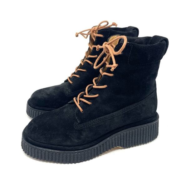 NEW Rag & Bone Black Suede Sloane Boots Lace Up Combat Boot Women's US 7 $550 - Picture 7 of 13